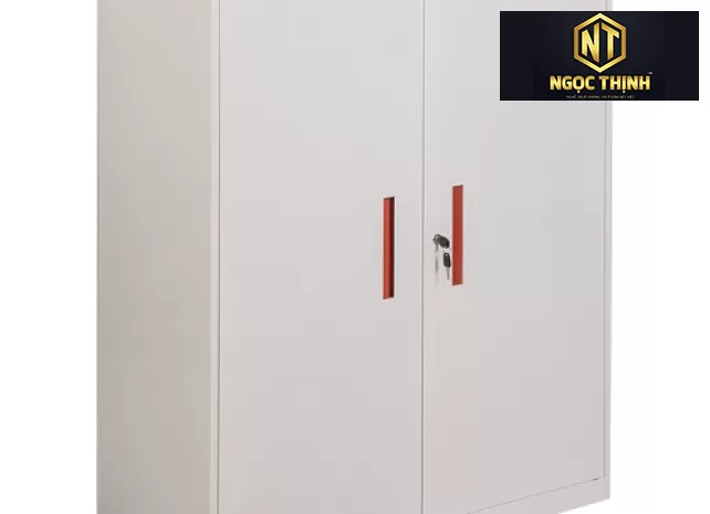 Tủ kết hợp giữa màu trắng S26 và tay nắm màu cam TU12D